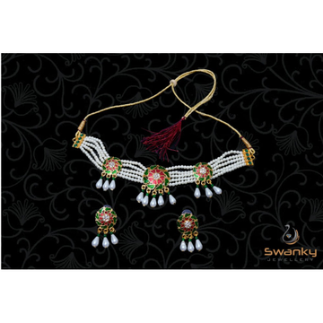 Attractive White Pearl Moti Set With Colourfull Mi... by Swanky Jewellery