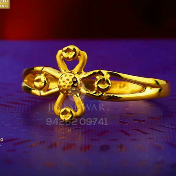 Flower Design Plain Gold Casting Ring LRG -0447