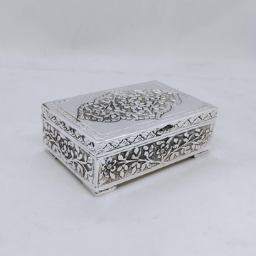 Hallmarked silver box for gifting in antique flora... by 