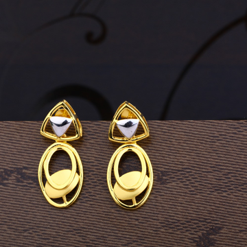 Ladies 916 Gold Plain Earring - LPE38