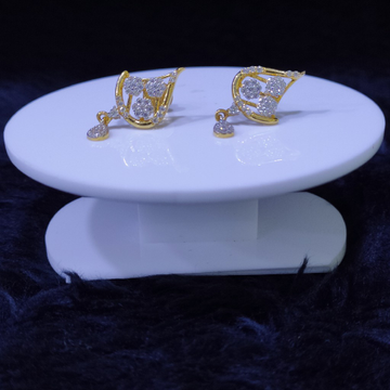 22KT/916 Yellow Gold Oval Earrings For Women