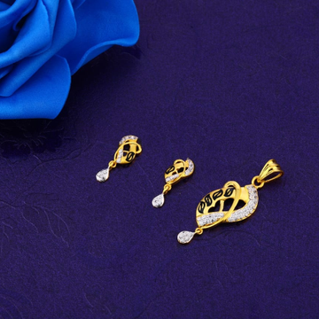 916 Gold CZ Hallmark Stylish Ladies Fancy Pendant...