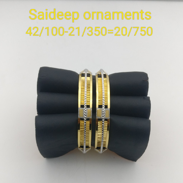916 22 kt Gold copper bangle kadli light weight de... by Saideep Jewels