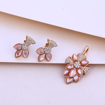 18KT Rose Gold Ladies Designer Pendant Set RPS173