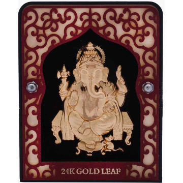 Lord Ganesha Frame In 24K Gold Leaf MGA - AGE0260