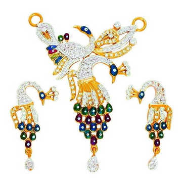 22K/916 Gold Fancy CZ Colorful Mangalsutra Pendant by 