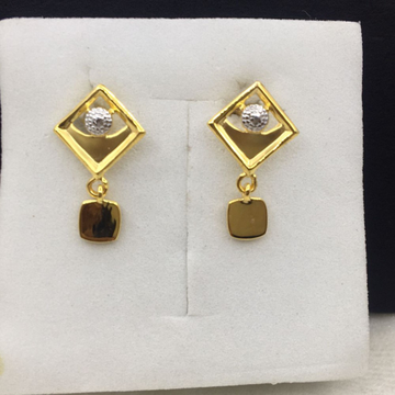 18k Yellow Gold Unique Design Earrings by 