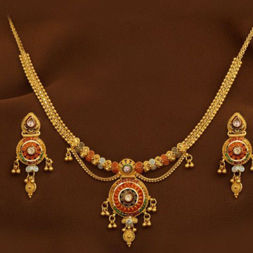 916 Gold Necklace Set by 