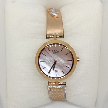 Rose gold c z stone designer watch by Rajasthan Jewellers Private Limited