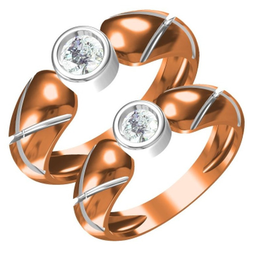 18 KT rose gold diamond  couple ring