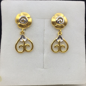 18k Yellow Gold Fancy Handmade Earrings by 