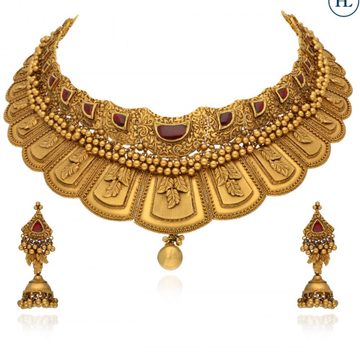 Retailer of 22k gold necklace set | Jewelxy - 221295