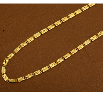Mens Nawabi Gold Plain Casting 916 Chain-MNC16