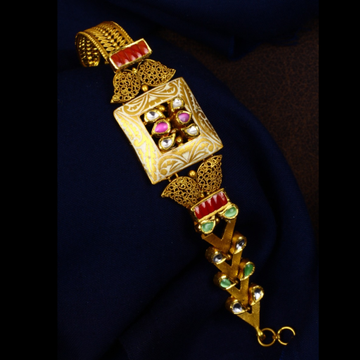 22K Gold Square Shape Antique Jadtar Ladies Bracel... by 