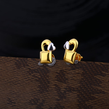 916 Gold Gorgeous Ladies Plain Earring LPE285