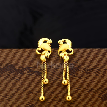 916 Gold Hallmark Stylish Ladies Plain Earrings LP...