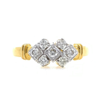18kt / 750 Yellow Gold Classic Diamond Ladies Ring 9LR198