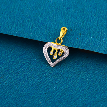 18K Heart Shape Design CZ Diamond Fancy Gold Penda... by 