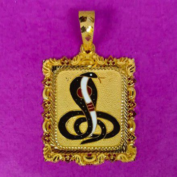 916 Gold Lambchoras Goga Maharaj Mina Pendant by Saurabh Aricutting
