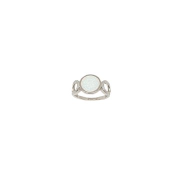 White MOP Ring In 925 Sterling Silver MGA - LRS5300