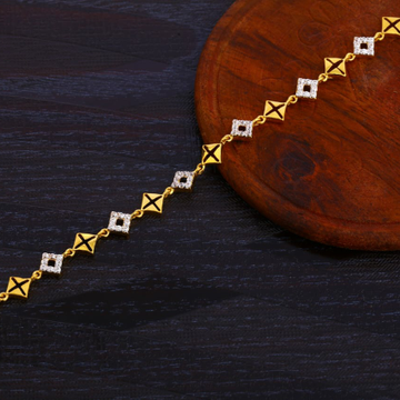 916 Gold Ladies CZ Designer Bracelet LB375