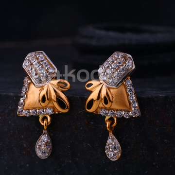750 Rose Gold Hallmark Fancy Ladies Earrings RE296