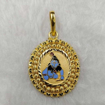 Gold bal krishna pendant
