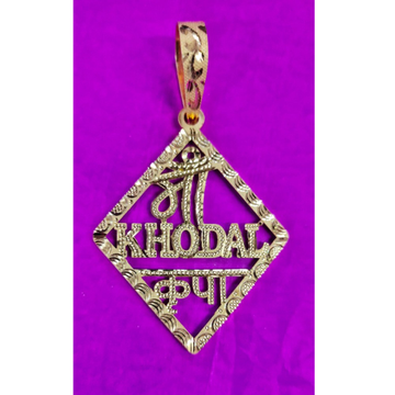 22k gold khodal maa aaricutting pendant by Saurabh Aricutting