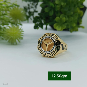 916 Gold Mercedes Symbol Ring For Men by 