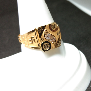 Swastik Enamelled 22KT Gold Ring | Tallajewellers