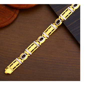 22KT Gold Men's Classic Plain Bracelet MPB240