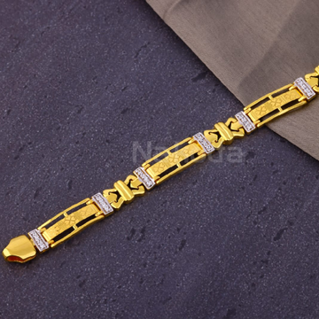 916 Gold CZ Hallmark Mens Plain Bracelet MPB309