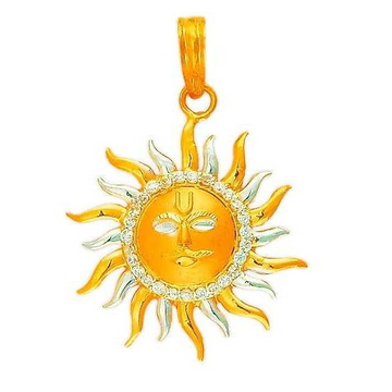 22K/916 Gold CZ Surya Pendent by 