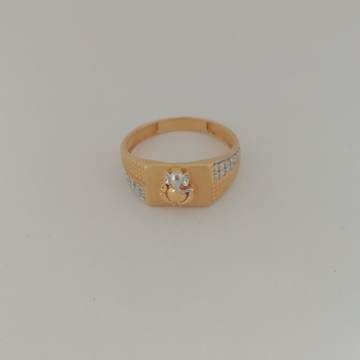 916 gold casting & rodium Gents ring by 