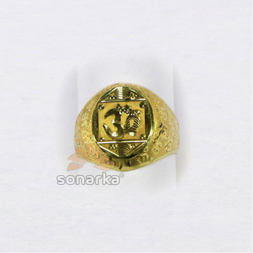 22k yellow gold gents rings with indian om design by 