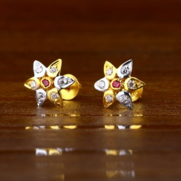 Leaf Gold  Diamond Kids 14 Kt Earrings  Diamond  Reliance Jewels