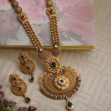 22KT / 916 Gold antique Bridle long Necklace set f... by 