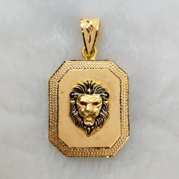 916 gold fancy lion face pendant