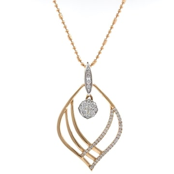750 Gold Diamond Elegant Design Pendant Set by 