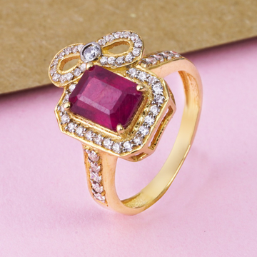 18kt fancy pink ring by 