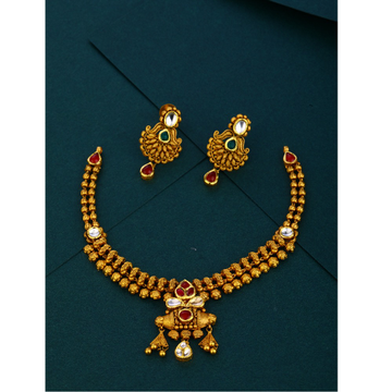 916 cz  wedding wear Antique gold hallmark necklac...