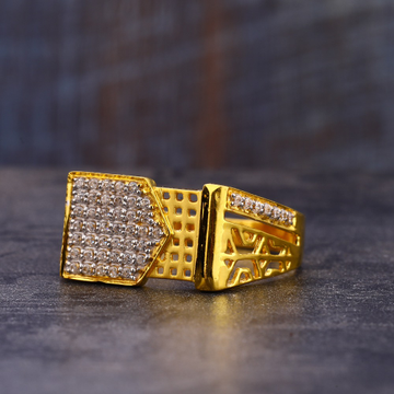 22KT CZ Gold Gorgeous Hallmark Gentlemen's Ring MR...