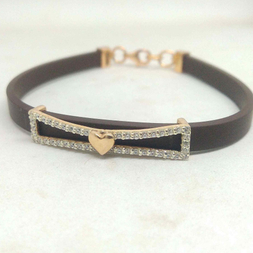 925 sterling Silver Rose Gold Plated Leather belt... by 