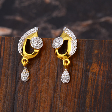 916 CZ Women's Hallmark Gold Earring LFE643
