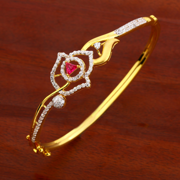18KT Ladies Gold Delicate Hallmark Kada Bracelet L...
