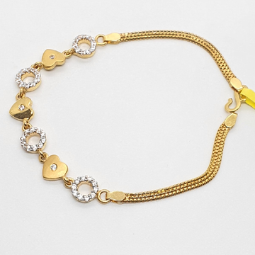 22.k Gold Heart Shape Bracelet by 