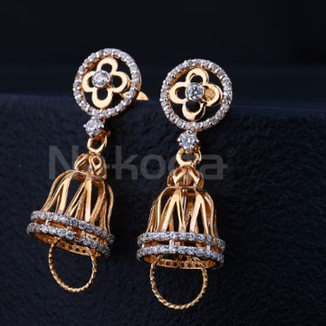 750 Rose Gold CZ Hallmark Gorgeous Jummar Earring...