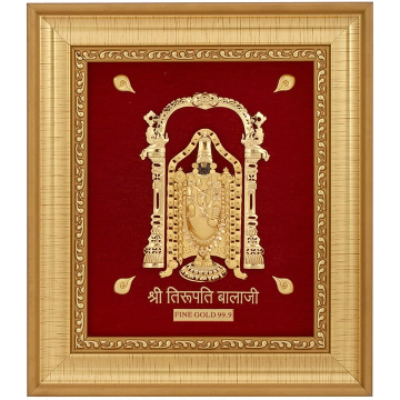 24k gold leaf tirupati balaji frame by 