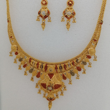 916 gold kalkatti design work short set by 
