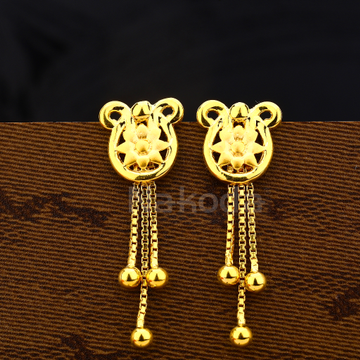 22KT Gold Women's Plain Earring LPE332